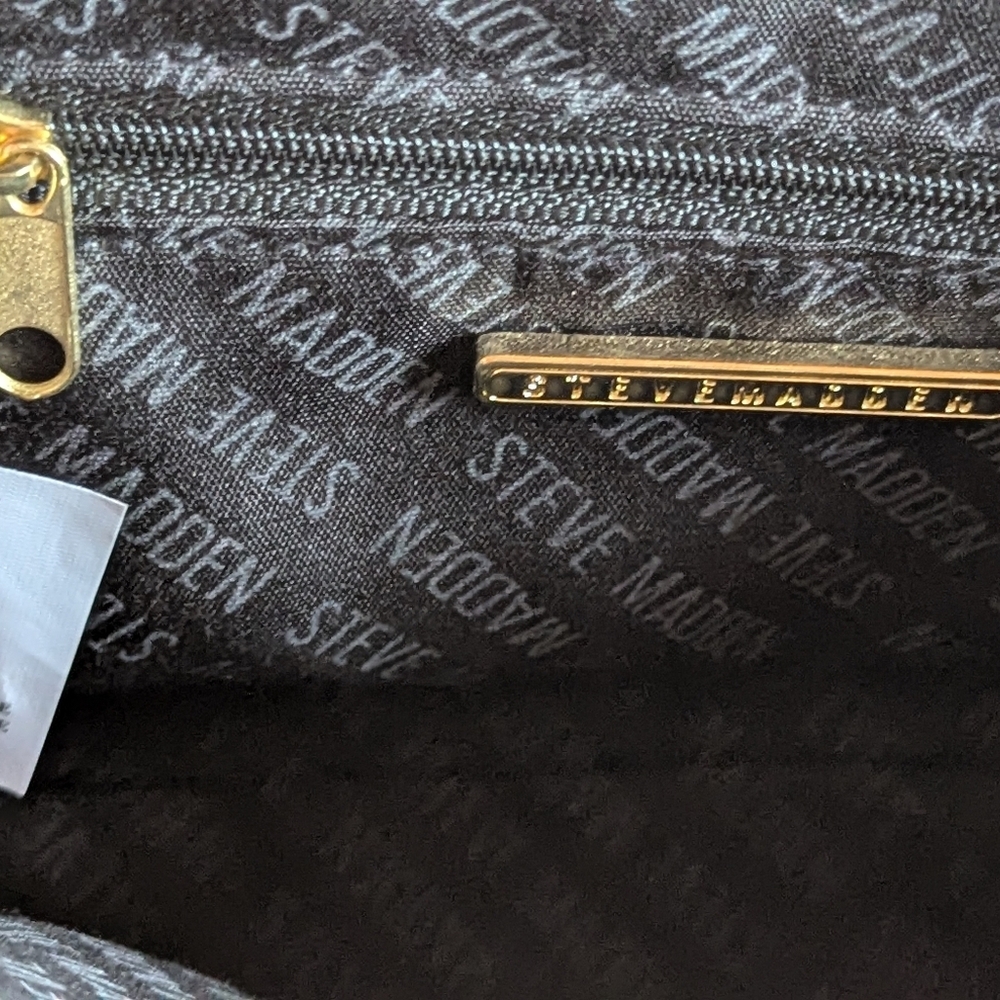 Steve Madden Small Crossbody Faith Saffiano Gray Olive Dome Bag‎ Satchel - Picture 8 of 10